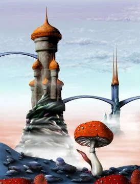 Legendary castle Stock Illustration