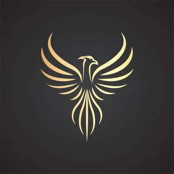 Legendary Phoenix bird vector drawing Stock Illustration