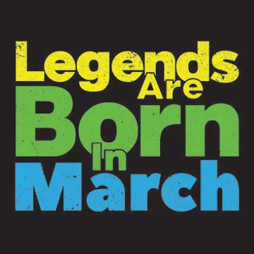 Legends are born in march Stock Illustration