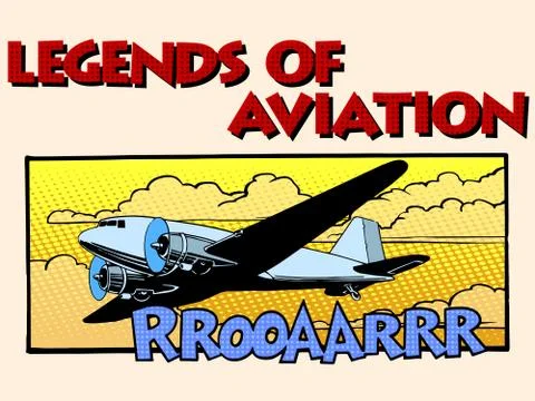 Legends of aviation retro airplane Stock Illustration