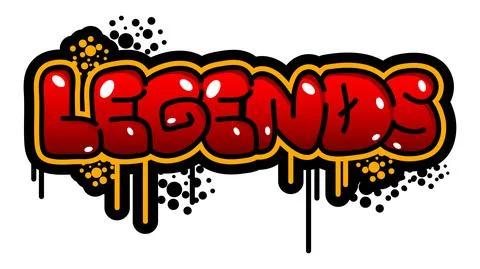 Legends colored Graffiti tag. Abstract modern street art decoration performed Stock Illustration