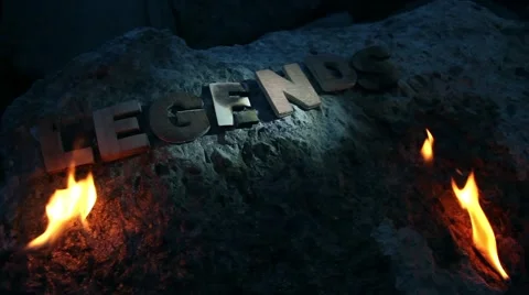 Legends Word at night in flames Video stock 51450289