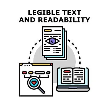 Legible text and readability concept illustration Stock Illustration