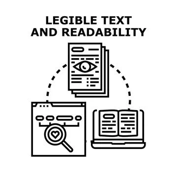 Legible text and readability concept illustration Stock Illustration