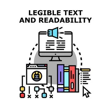 Legible text and readability concept for digital content Stock Illustration