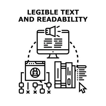 Legible text and readability concept for digital content 스톡 일러스트