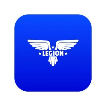 Legion wing icon blue vector Stock Illustration