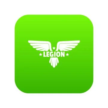 Legion wing icon green vector Stock Illustration