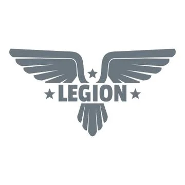 Legion wing logo, simple gray style Stock Illustration
