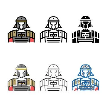 Legionary variations ancient rome warrior color icon vector Ilustración de archivo