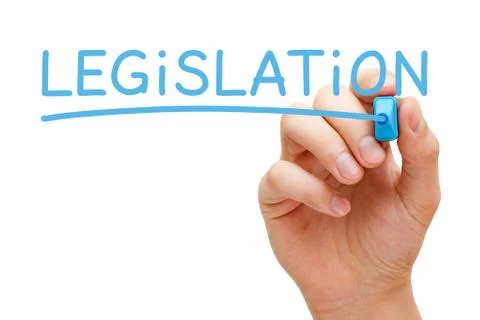 Legislation blue marker Stock Illustration