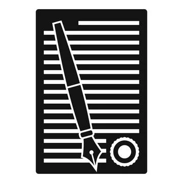 Legislation paper icon, simple style Stock Illustration