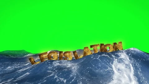 Legislation text floating in the water on green screen Stock Footage 98060664