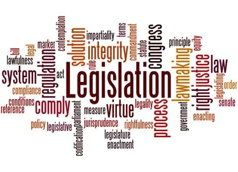 Legislation, word cloud concept Stock-Illustration
