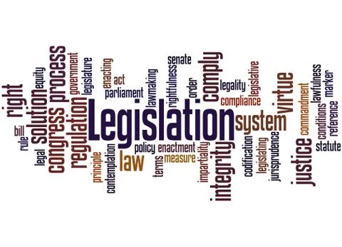 Legislation, word cloud concept Stock Illustration