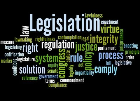 Legislation, word cloud concept Stock Illustration