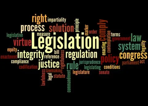 Legislation, word cloud concept Stock Illustration