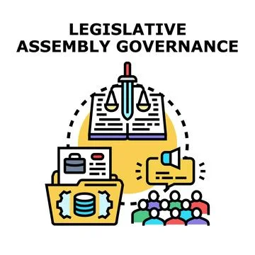Legislative assembly governance decision making process Stock Illustration