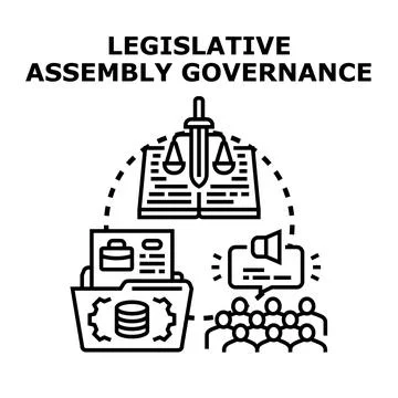 Legislative assembly governance decision making process Stock Illustration