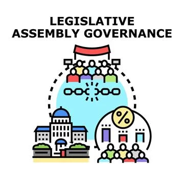 Legislative assembly governance representing democratic decision making proce Stock Illustration