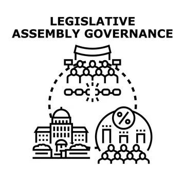 Legislative assembly governance representing democratic decision making proce Stock Illustration