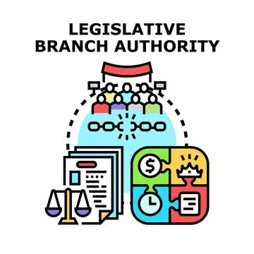 Legislative branch authority approving rules and laws Ilustración de archivo