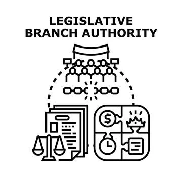 Legislative branch authority approving rules and laws Stock Illustration