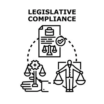 Legislative compliance balancing rules and business process Illustration