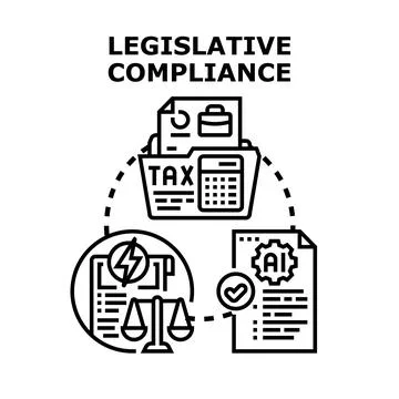 Legislative compliance managing financial data and legal regulations Stock Illustration