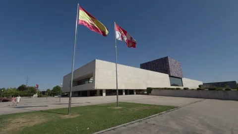 Legislative Courts of Castile and Leon, Valladolid, Spain Stock Footage 346765034