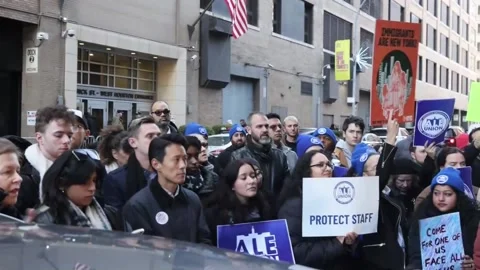 Legislative employees demand release of New York City Council worker detained by 스톡 동영상 326527529