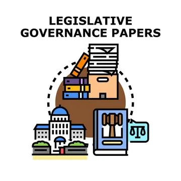 Legislative governance papers concept for documenting regulations Stock Illustration