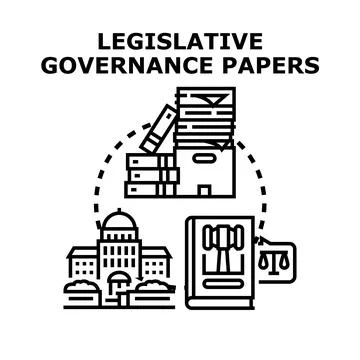 Legislative governance papers concept for documenting regulations Stock Illustration