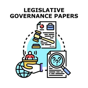 Legislative governance papers vector concept illustration Stock Illustration