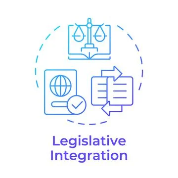 Legislative integration blue gradient concept icon Illustrazione stock
