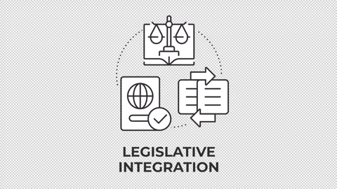 Legislative integration line concept icon animation Stock Footage 340576312
