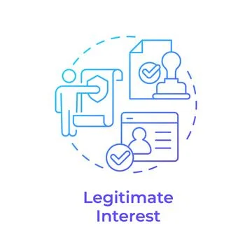 Legitimate interest blue gradient concept icon Stock Illustration