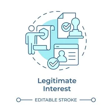 Legitimate interest soft blue concept icon Stock Illustration