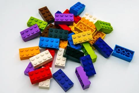 Lego blocks macro shot Foto stock