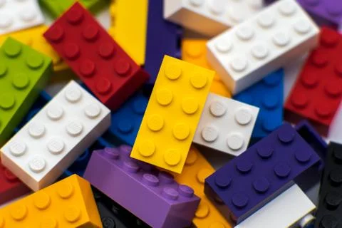 Lego blocks macro shot Stock Photos