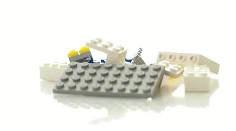 Lego Blocks Rotating White Background Stock Footage