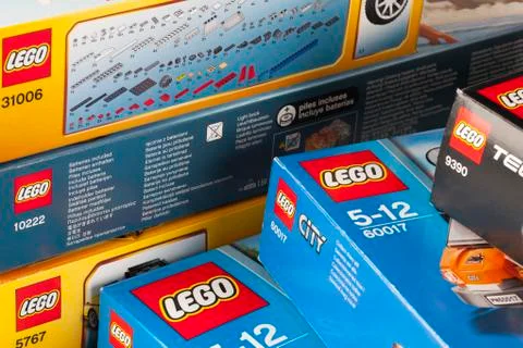 Lego boxes Stock Photos