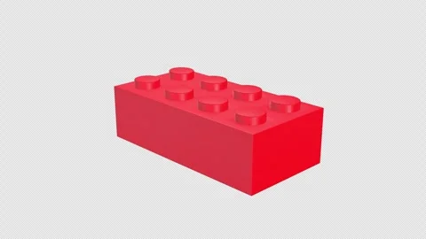 Lego Brick or Block Rotating on a Transparent Background. Seamless Loop. 4K Stock Footage 289238356