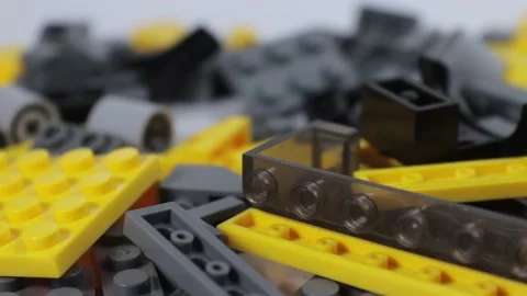 Lego Bricks and Other Plastic Parts 스톡 동영상 198578919