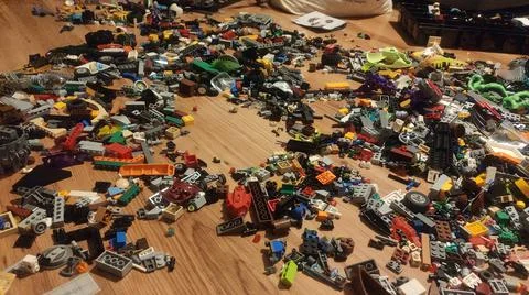 Lego bricks on the floor Stock Photos