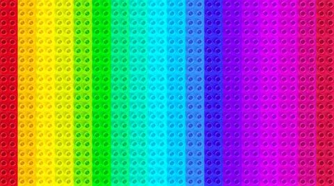 Lego Bricks in the Form of a Rainbow Pattern. Ultra HD 8K 7680x4320 Stock Illustration