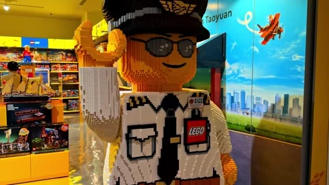 Lego bricks pilot. Stock Footage 334064512