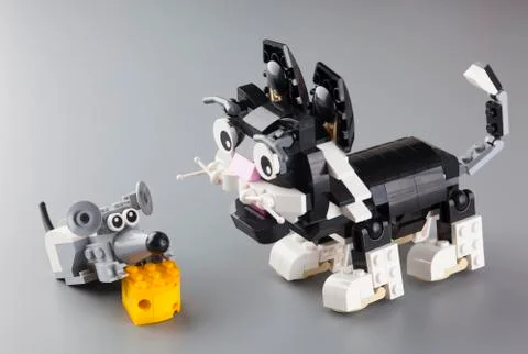 Lego cat and mouse Stock Photos