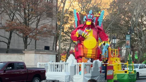 Lego Float at the staging area of the 2022 Macy's Thanksgiving Day Parade Stock Footage 230463997
