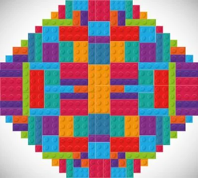 Lego icon. Abstract figure. Vector graphic Stock Illustration
